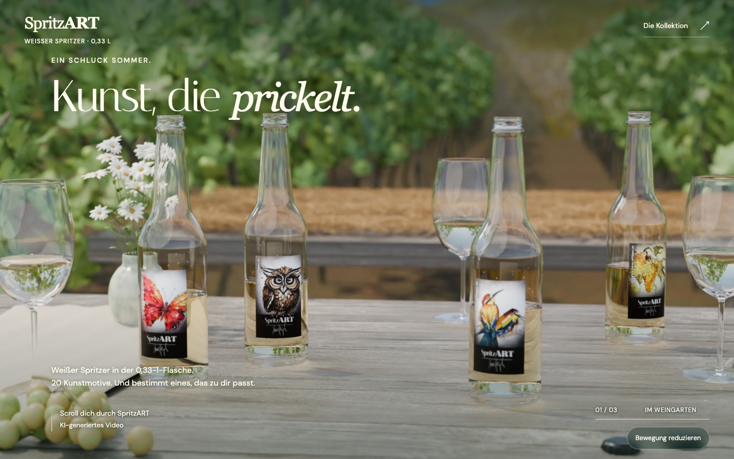 SpritzART – Ansicht am Desktop